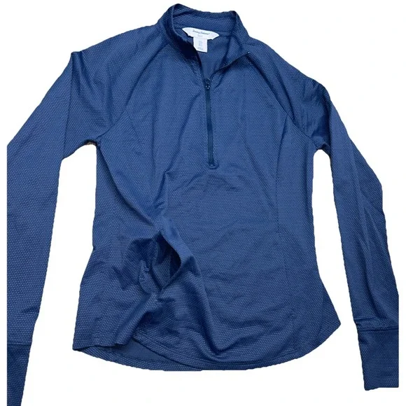Tommy Bahama Golf‎ Women's Small Quarter Zip Honeycomb Pullover, Pockets, Navy - Picture 4 of 9